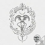 Tattoo sketch, zodiac glyph, ethereal glow, a… – tattoo sketch (№1752343178_0, 12.07.2025 17:59) — tattoovalue.net