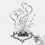 Tattoo sketch, smoke signals of data, wisps o… – tattoo sketch (№1752343518_0, 12.07.2025 18:05) — tattoovalue.net