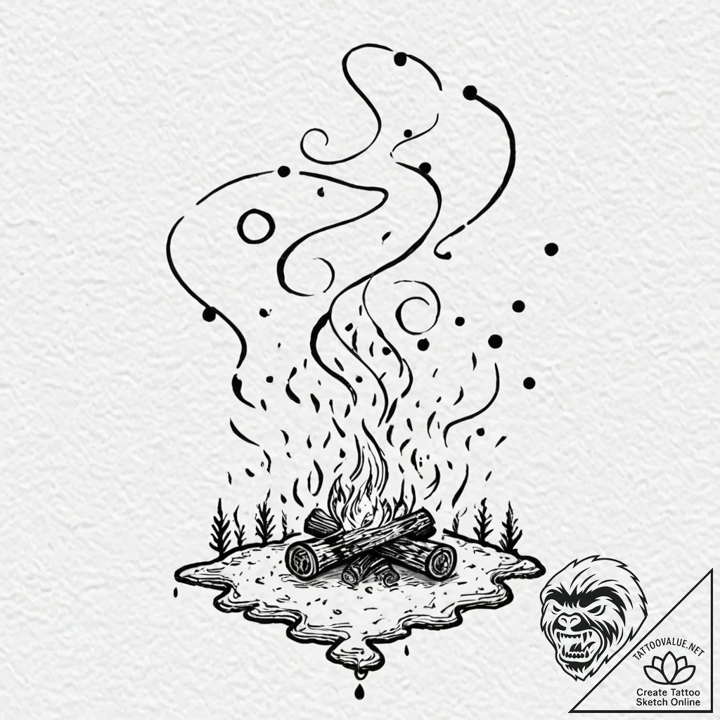 Tattoo sketch, smoke signals of data, wisps o... - tattoo sketch (№1752343518_0, 12.07.2025 18:05) — tattoovalue.net