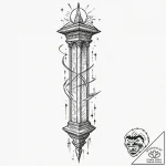Tattoo sketch, philosophical pillar, quantum… – tattoo sketch (№1752343939_0, 12.07.2025 18:12) — tattoovalue.net