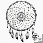 Tattoo sketch, shaman’s digital dreamcatcher,… – tattoo sketch (№1752344023_0, 12.07.2025 18:13) — tattoovalue.net