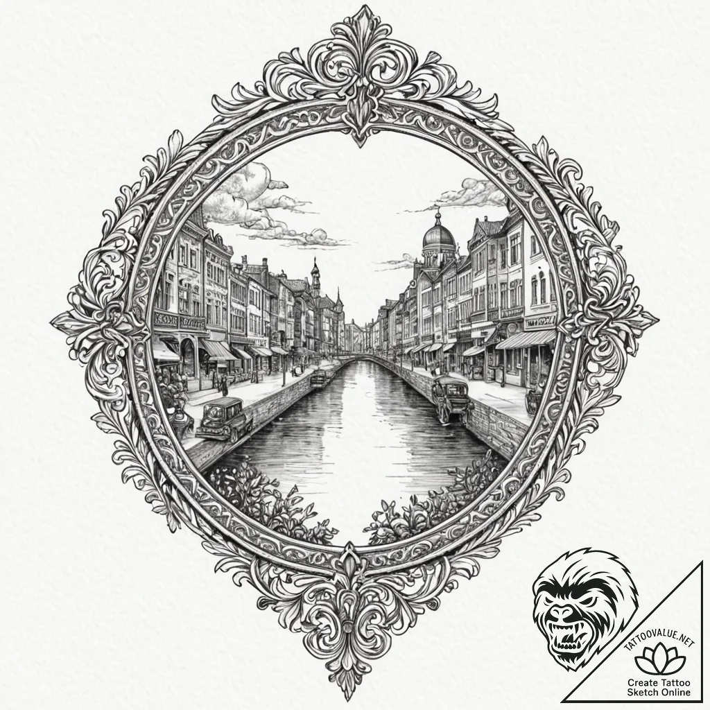 Tattoo sketch, locket of parallel lives, an o... - tattoo sketch (№1752344191_0, 12.07.2025 18:16) — tattoovalue.net