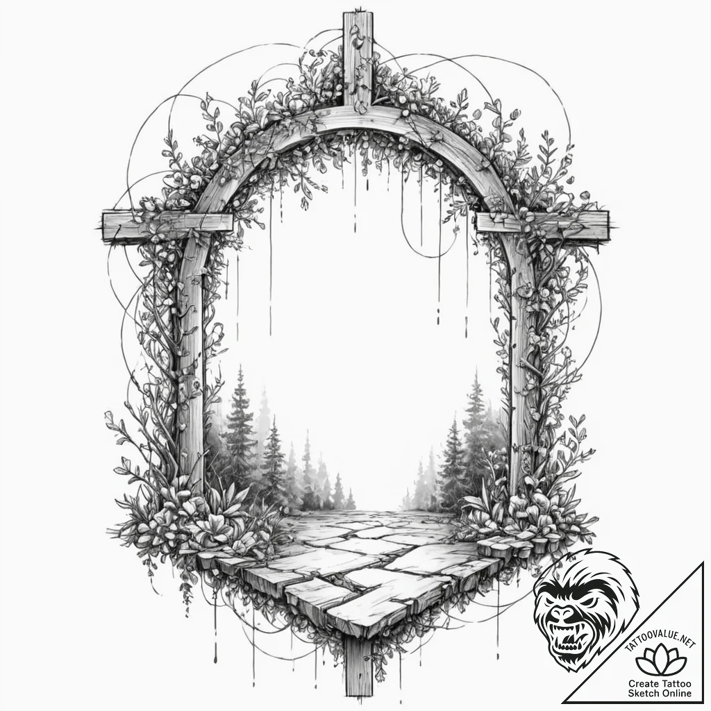 Tattoo sketch, xenodochium, digital hospitali... - tattoo sketch (№1752344276_0, 12.07.2025 18:17) — tattoovalue.net