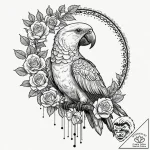 Tattoo sketch, polyglot parrot, a vibrant, co… – tattoo sketch (№1752344443_0, 12.07.2025 18:20) — tattoovalue.net
