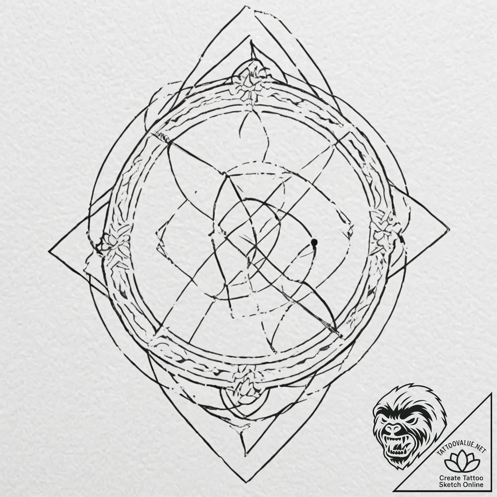 Tattoo sketch, zodiac sign, quantum entangled... - tattoo sketch (№1752345111_0, 12.07.2025 18:31) — tattoovalue.net