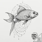 Tattoo sketch, jumping fish, cybernetic scale… – tattoo sketch (№1752345875_0, 12.07.2025 18:44) — tattoovalue.net