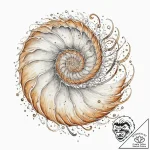 Tattoo sketch, musical nautilus shell, a naut… – tattoo sketch (№1752345959_0, 12.07.2025 18:45) — tattoovalue.net