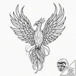 Tattoo sketch, stained glass phoenix, light o… – tattoo sketch (№1752346297_0, 12.07.2025 18:51) — tattoovalue.net