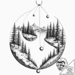 Tattoo sketch, parallel lives pendulum, a cla… – tattoo sketch (№1752346968_0, 12.07.2025 19:02) — tattoovalue.net