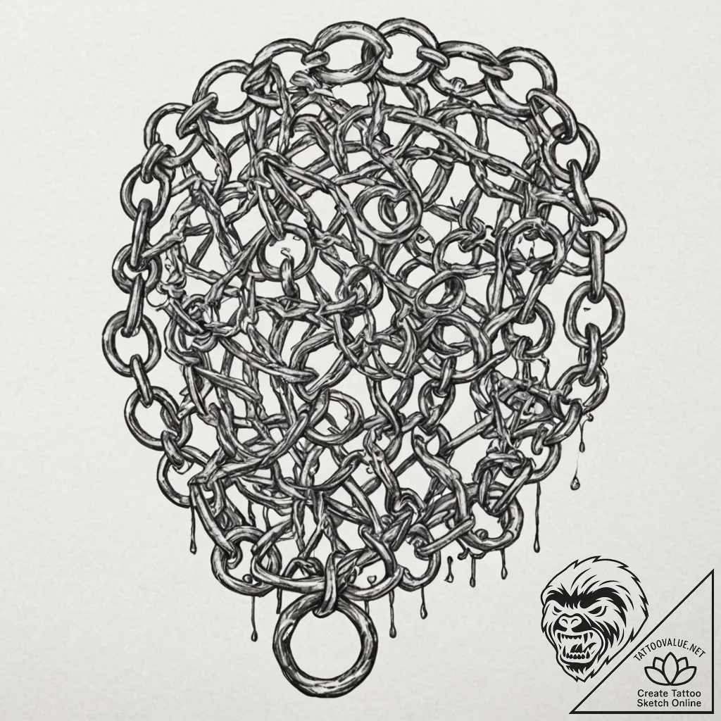Tattoo sketch, chains of choice: interlocking... - tattoo sketch (№1752347475_0, 12.07.2025 19:11) — tattoovalue.net