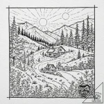 Tattoo sketch, quilted memory landscape, a ro… – tattoo sketch (№1752347645_0, 12.07.2025 19:14) — tattoovalue.net
