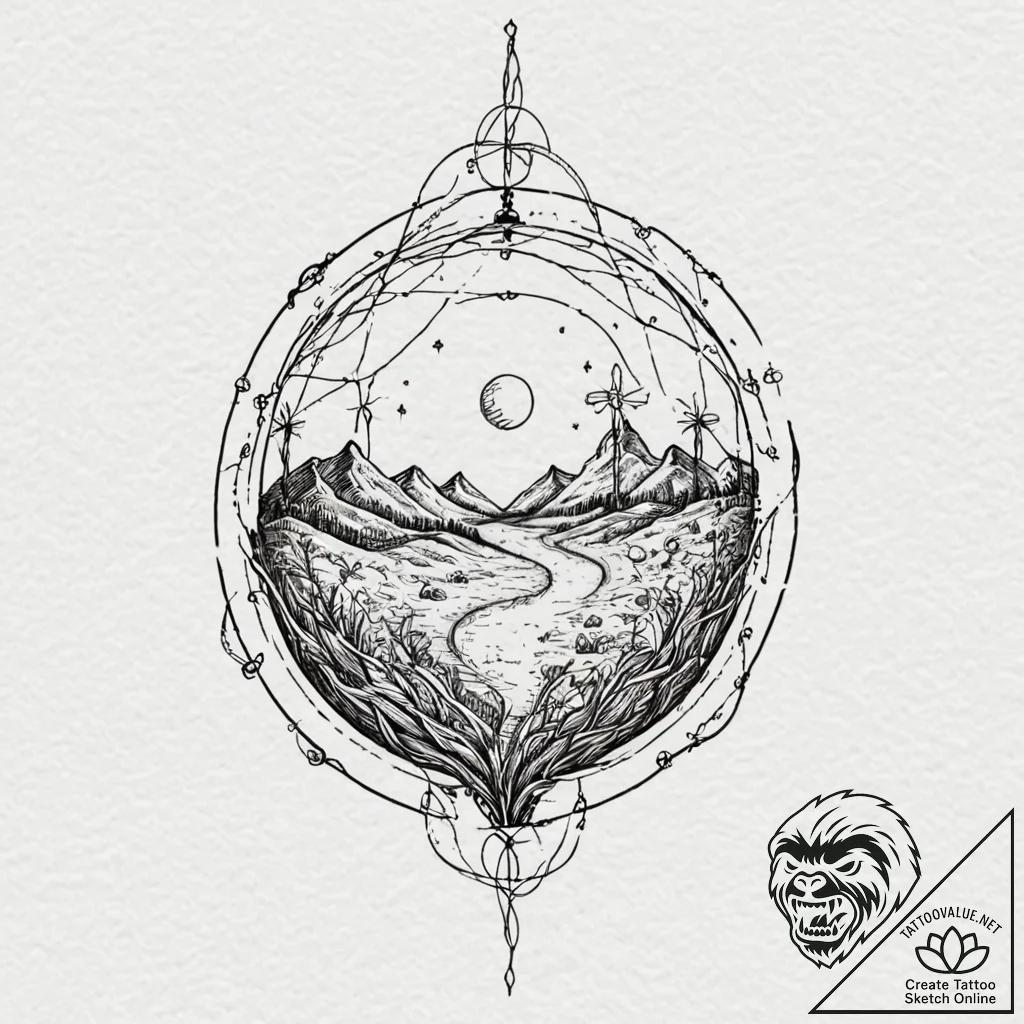 Tattoo sketch, time capsule seed, a single, g... - tattoo sketch (№1752347730_0, 12.07.2025 19:15) — tattoovalue.net