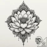 Tattoo sketch, industrial lotus, a serene lot… – tattoo sketch (№1752347815_0, 12.07.2025 19:16) — tattoovalue.net