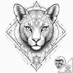Tattoo sketch, futuristic feline guardian, a… – tattoo sketch (№1752347899_0, 12.07.2025 19:18) — tattoovalue.net