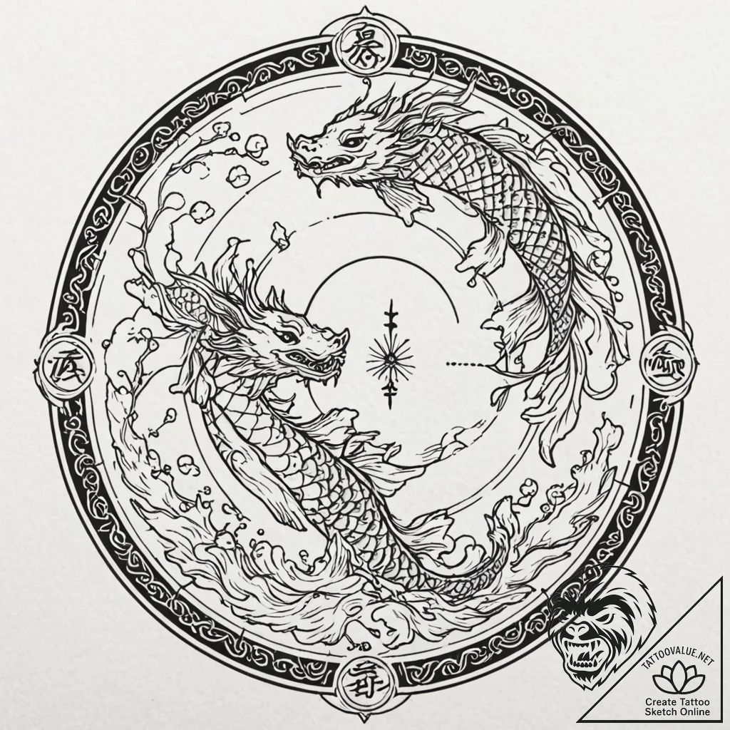 Tattoo sketch, zodiac wheel, algorithm driven... - tattoo sketch (№1752348745_0, 12.07.2025 19:32) — tattoovalue.net
