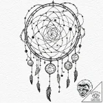 Tattoo sketch, planetary dreamcatcher, a larg… – tattoo sketch (№1752348914_0, 12.07.2025 19:35) — tattoovalue.net