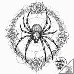 Tattoo sketch, arachnid (spider) with intrica… – tattoo sketch (№1752349002_0, 12.07.2025 19:36) — tattoovalue.net