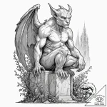 Tattoo sketch, silent sentinel of the server… – tattoo sketch (№1752349257_0, 12.07.2025 19:40) — tattoovalue.net