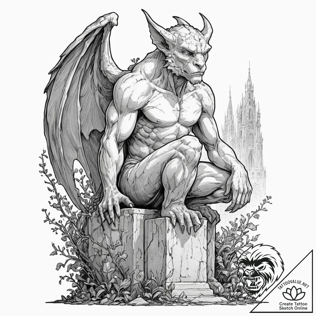 Tattoo sketch, silent sentinel of the server... - tattoo sketch (№1752349257_0, 12.07.2025 19:40) — tattoovalue.net