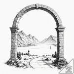 Tattoo sketch, new horizon gateway, a large,… – tattoo sketch (№1752349595_0, 12.07.2025 19:46) — tattoovalue.net