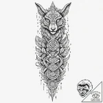 Tattoo sketch, holographic beast totem, a tri… – tattoo sketch (№1752349680_0, 12.07.2025 19:48) — tattoovalue.net
