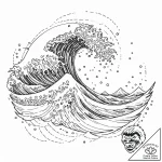 Tattoo sketch, ocean wave, data foam, a power… – tattoo sketch (№1752349850_0, 12.07.2025 19:50) — tattoovalue.net