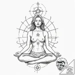 Tattoo sketch, zenith meditator, cosmic conne… – tattoo sketch (№1752350271_0, 12.07.2025 19:57) — tattoovalue.net