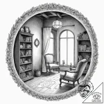 Tattoo sketch, hidden portal in a humble home… – tattoo sketch (№1752350440_0, 12.07.2025 20:00) — tattoovalue.net