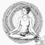 Tattoo sketch, serenity in static, a peaceful… – tattoo sketch (№1752350778_0, 12.07.2025 20:06) — tattoovalue.net