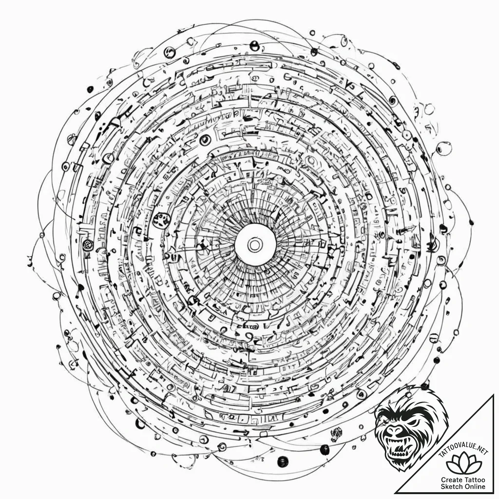 Tattoo sketch, vortex of virtual visions, a s... - tattoo sketch (№1752351202_0, 12.07.2025 20:13) — tattoovalue.net