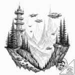 Tattoo sketch, hybrid horizon, a landscape wh… – tattoo sketch (№1752351286_0, 12.07.2025 20:14) — tattoovalue.net