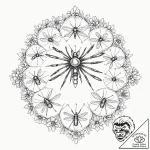 Tattoo sketch, organic drone swarm bloom, a d… – tattoo sketch (№1752351710_0, 12.07.2025 20:21) — tattoovalue.net