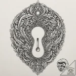 Tattoo sketch, keyhole to the soul, a minimal… – tattoo sketch (№1752352302_0, 12.07.2025 20:31) — tattoovalue.net