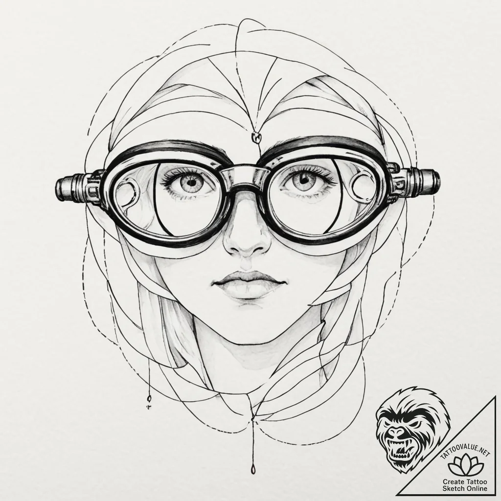 Tattoo sketch, visionary's goggles, world-alt... - tattoo sketch (№1752352387_0, 12.07.2025 20:33) — tattoovalue.net