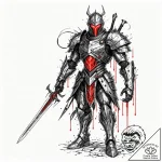 Tattoo sketch, vengeful virus knight, a dark,… – tattoo sketch (№1752353235_0, 12.07.2025 20:47) — tattoovalue.net