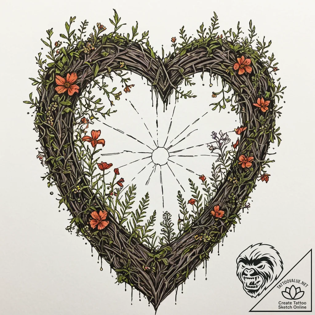 Tattoo sketch, shattered shield, regrown natu... - tattoo sketch (№1752353320_0, 12.07.2025 20:48) — tattoovalue.net
