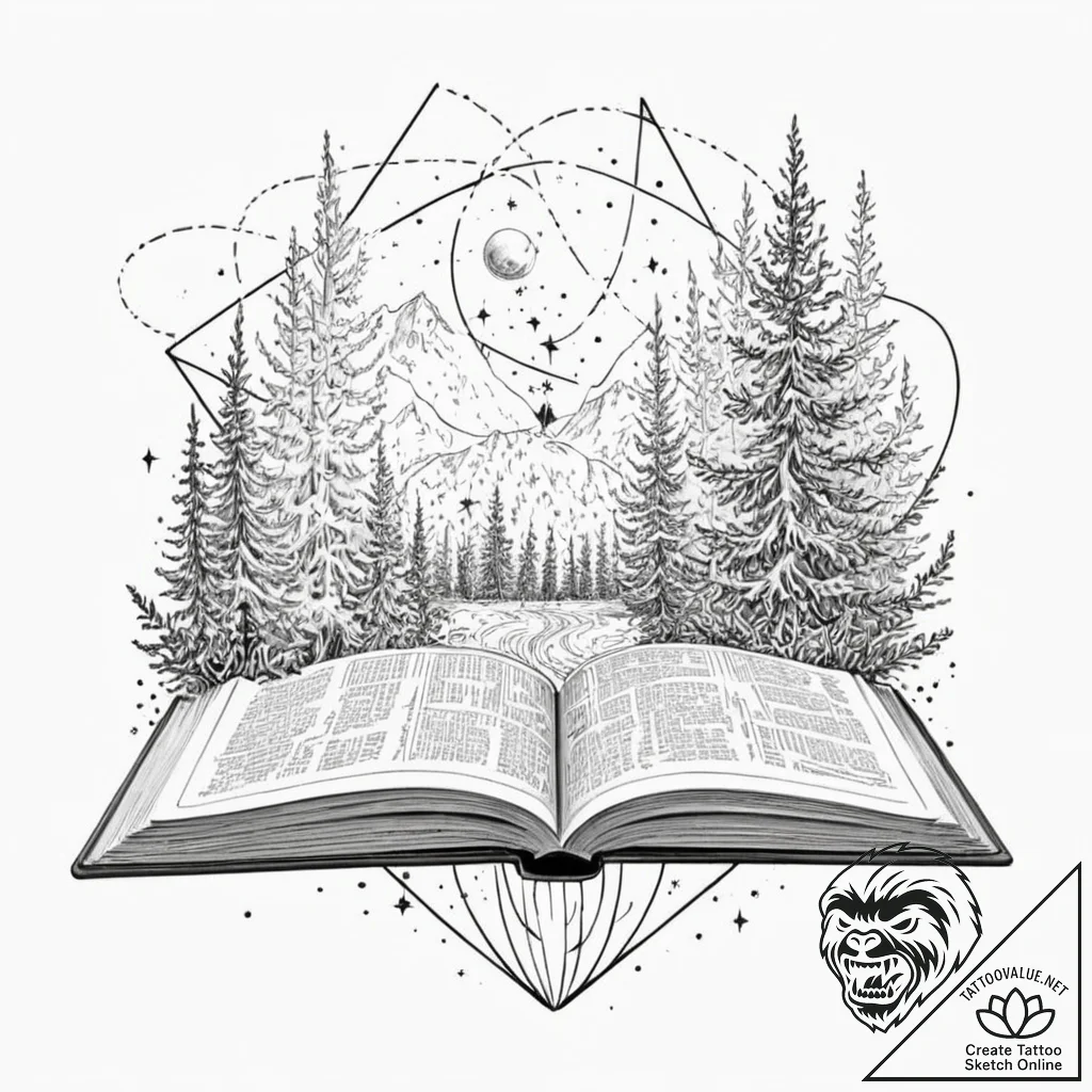 Tattoo sketch, never-ending storybook (digita... - tattoo sketch (№1752354251_0, 12.07.2025 21:04) — tattoovalue.net