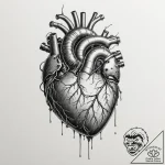 Tattoo sketch, cybernetic heart: a realistic… – tattoo sketch (№1752354336_0, 12.07.2025 21:05) — tattoovalue.net