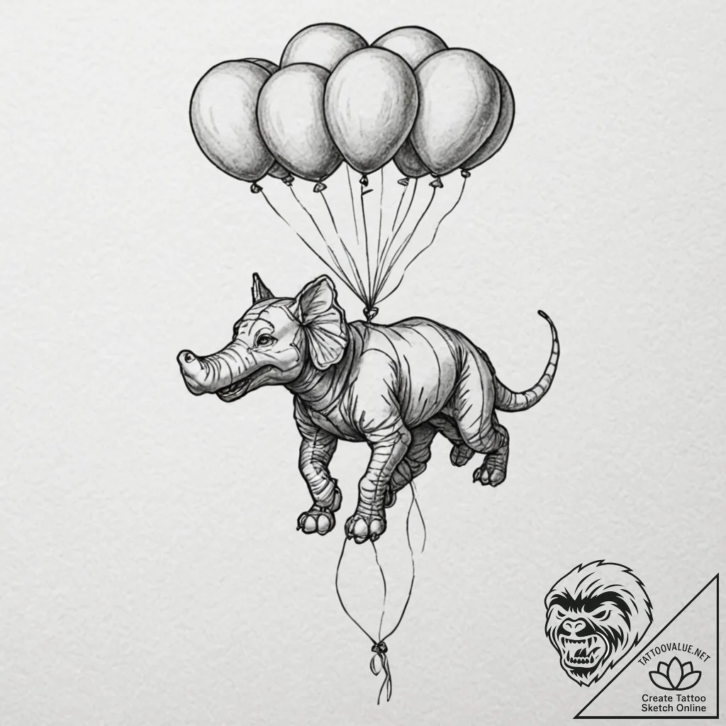 Tattoo sketch, balloon animal sculpture trans... - tattoo sketch (№1752355011_0, 12.07.2025 21:16) — tattoovalue.net