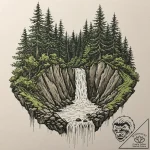 Tattoo sketch, verdant data waterfall, a maje… – tattoo sketch (№1752355095_0, 12.07.2025 21:18) — tattoovalue.net