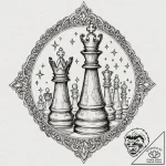 Tattoo sketch, galactic chess piece, a single… – tattoo sketch (№1752355602_0, 12.07.2025 21:26) — tattoovalue.net