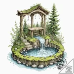 Tattoo sketch, wishing well of wi-fi signals,… – tattoo sketch (№1752355686_0, 12.07.2025 21:28) — tattoovalue.net