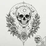 Tattoo sketch, galactic gardener, a serene fi… – tattoo sketch (№1752355856_0, 12.07.2025 21:30) — tattoovalue.net