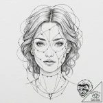 Tattoo sketch, face of the algorithm, a gende… – tattoo sketch (№1752356531_0, 12.07.2025 21:42) — tattoovalue.net