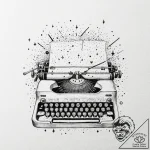 Tattoo sketch, keyboard of cosmic creation, a… – tattoo sketch (№1752357464_0, 12.07.2025 21:57) — tattoovalue.net