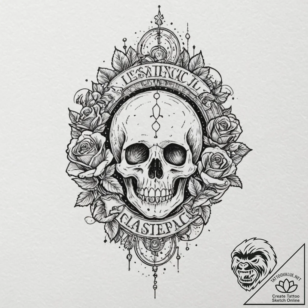 Tattoo sketch, philosopher's portable cosmos,... - tattoo sketch (№1752357633_0, 12.07.2025 22:00) — tattoovalue.net