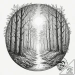 Tattoo sketch, forest glade, portal hidden, a… – tattoo sketch (№1752357718_0, 12.07.2025 22:01) — tattoovalue.net