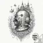 Tattoo sketch, dreaming deep sea diver, an ol… – tattoo sketch (№1752357803_0, 12.07.2025 22:03) — tattoovalue.net
