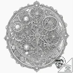 Tattoo sketch, cosmic clockwork: an intricate… – tattoo sketch (№1752358312_0, 12.07.2025 22:11) — tattoovalue.net