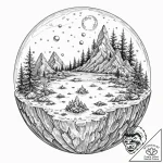 Tattoo sketch, glass orb of worlds, a perfect… – tattoo sketch (№1752358396_0, 12.07.2025 22:13) — tattoovalue.net